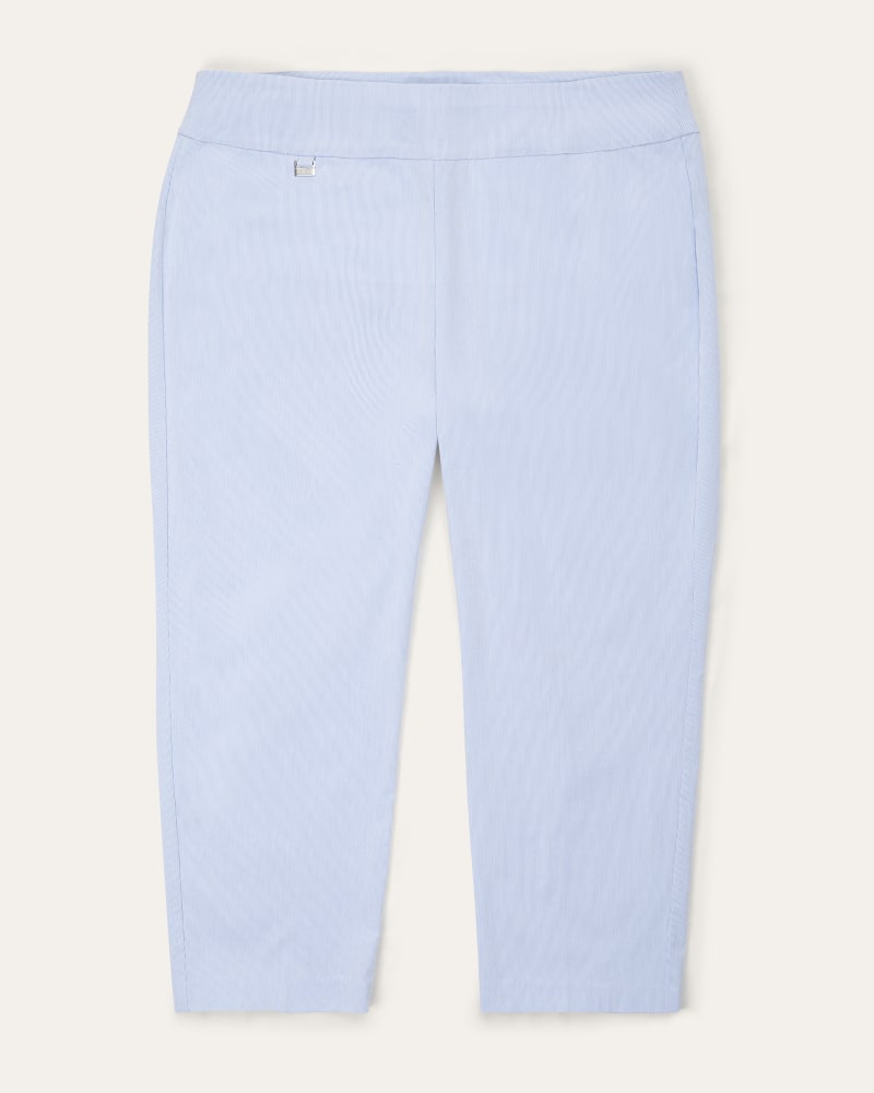 Front of plus size Jayla Seersucker Cropped Work Pant by Premise | Dia&Co | dia_product_style_image_id:197268